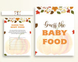 Baby Food Guessing Baby Shower Baby Food Guessing Autumn Baby Shower Baby Food Guessing Baby Shower Pumpkin Baby Food Guessing Orange OALDE - Digital Product