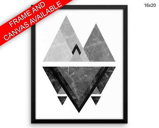 Marble Triangle Print, Beautiful Wall Art with Frame and Canvas options available Modern Decor