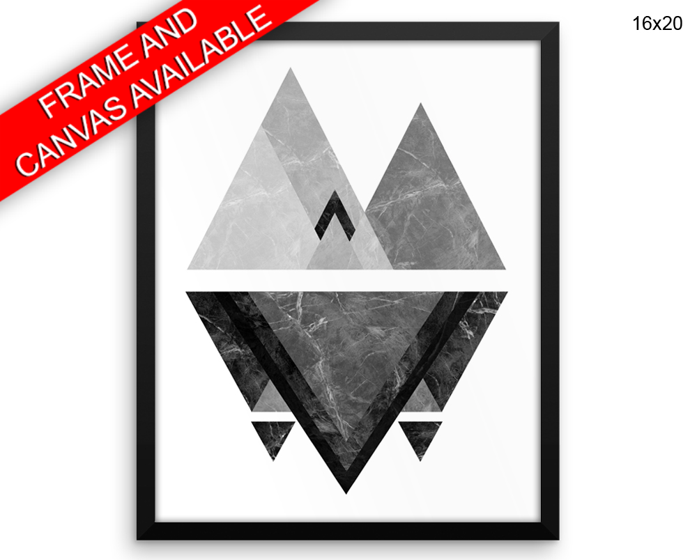 Marble Triangle Print, Beautiful Wall Art with Frame and Canvas options available Modern Decor