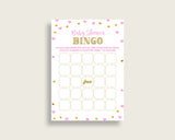 Bingo Baby Shower Bingo Hearts Baby Shower Bingo Baby Shower Hearts Bingo Pink Gold party planning party organization pdf jpg bsh01