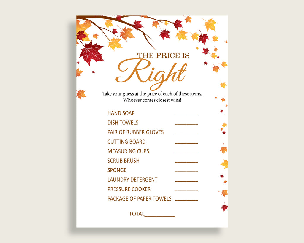 Price Is Right Bridal Shower Price Is Right Fall Bridal Shower Price Is Right Bridal Shower Autumn Price Is Right Brown Yellow YCZ2S