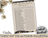 How Well Do You Know The Bride To Be in Seashells And Pearls Bridal Shower Brown And Beige Theme, quiz game, paper supplies - 65924 - Digital Product