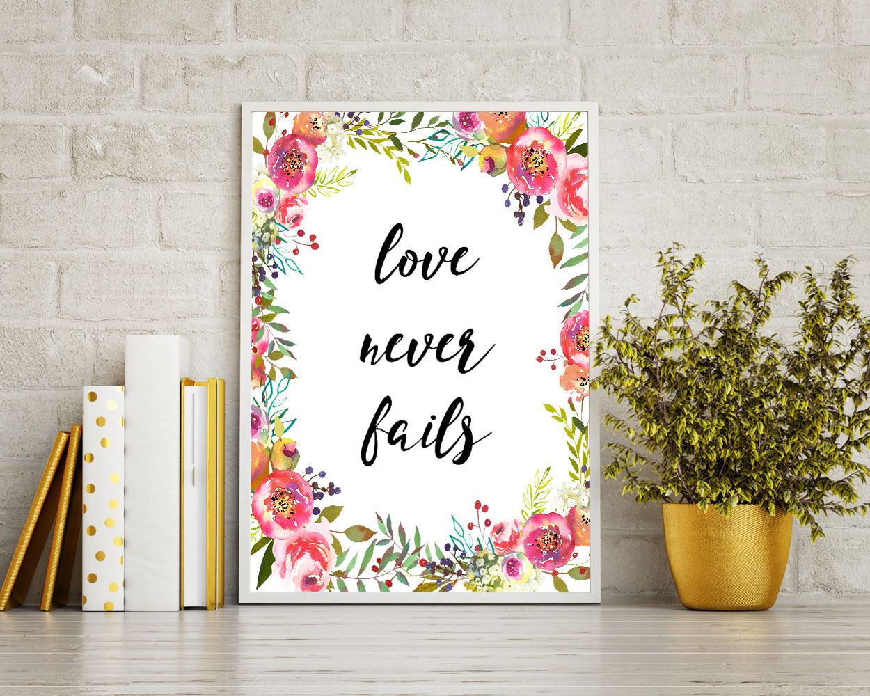 Wall Art Love Never Fails Digital Print Love Never Fails Poster Art Love Never Fails Wall Art Print Love Never Fails Living Room Art Love - Digital Download