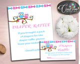 Diaper Raffle Baby Shower Diaper Raffle Owl Baby Shower Diaper Raffle Baby Shower Owl Diaper Raffle Pink Blue paper supplies prints owt01