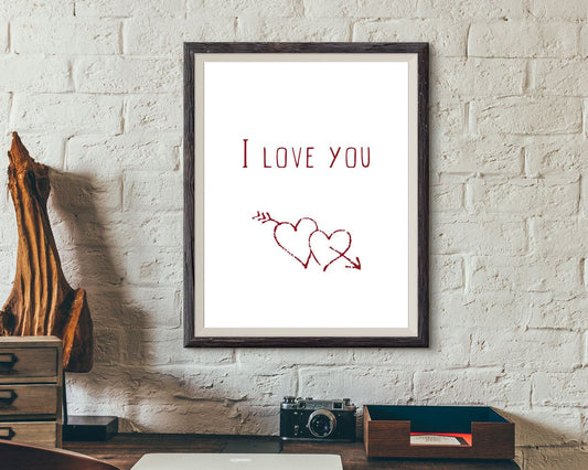 Wall Decor I Love You Printable I Love You Prints I Love You Sign I Love You Love Art I Love You Love Print I Love You Printable Art I Love - Digital Download