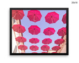 Red Umbrella Print, Beautiful Wall Art with Frame and Canvas options available Photography Decor