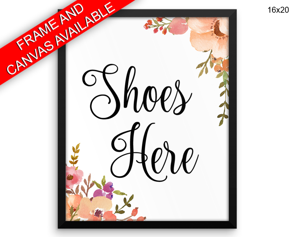 Shoes Guests Print, Beautiful Wall Art with Frame and Canvas options available  Decor