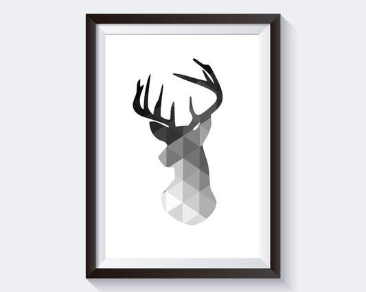 Deer Prints Wall Art Deer Digital Download Deer Geometric Art Deer Geometric Print Deer Instant Download Deer Frame And Canvas Available - Digital Download