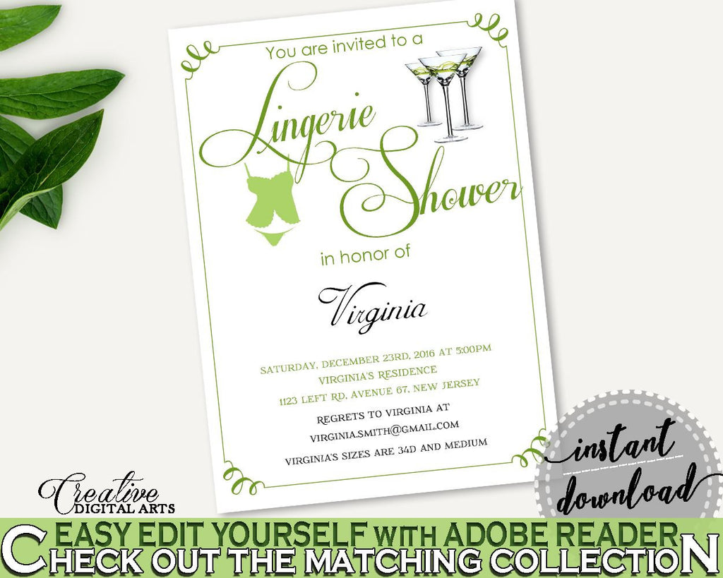 Lingerie Shower Invitation Bridal Shower Lingerie Shower Invitation Modern Martini Bridal Shower Lingerie Shower Invitation Bridal ARTAN - Digital Product