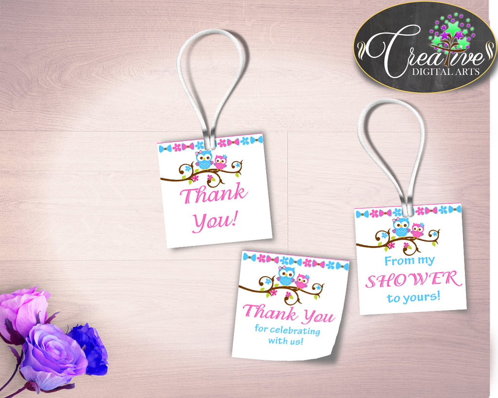 Thank You Tags Baby Shower Thank You Tags Owl Baby Shower Thank You Tags Baby Shower Owl Thank You Tags Pink Blue party ideas owt01