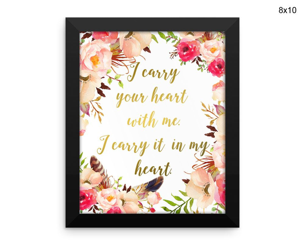 Heart Floral Print, Beautiful Wall Art with Frame and Canvas options available  Decor