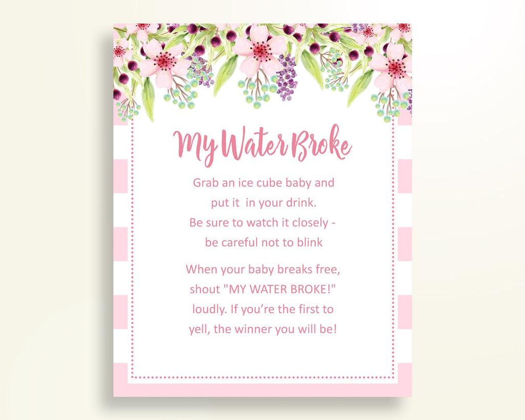 My Water Broke Baby Shower My Water Broke Pink Baby Shower My Water Broke Baby Shower Flowers My Water Broke Pink Green party décor 5RQAG - Digital Product