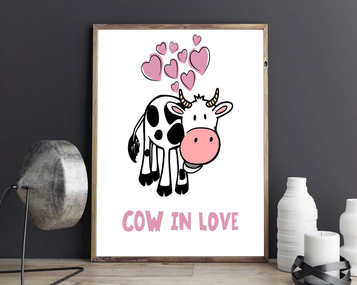 Love Prints Wall Art Cow Digital Download Love Living Room Art Cow Living Room Print Love Instant Download Cow Frame And Canvas Available - Digital Download