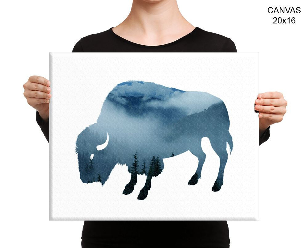 Buffalo Print, Beautiful Wall Art with Frame and Canvas options available Wildlife Decor