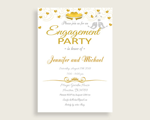 Engagement Party Invitation Bridal Shower Engagement Party Invitation Gold Hearts Bridal Shower Engagement Party Invitation Bridal 6GQOT