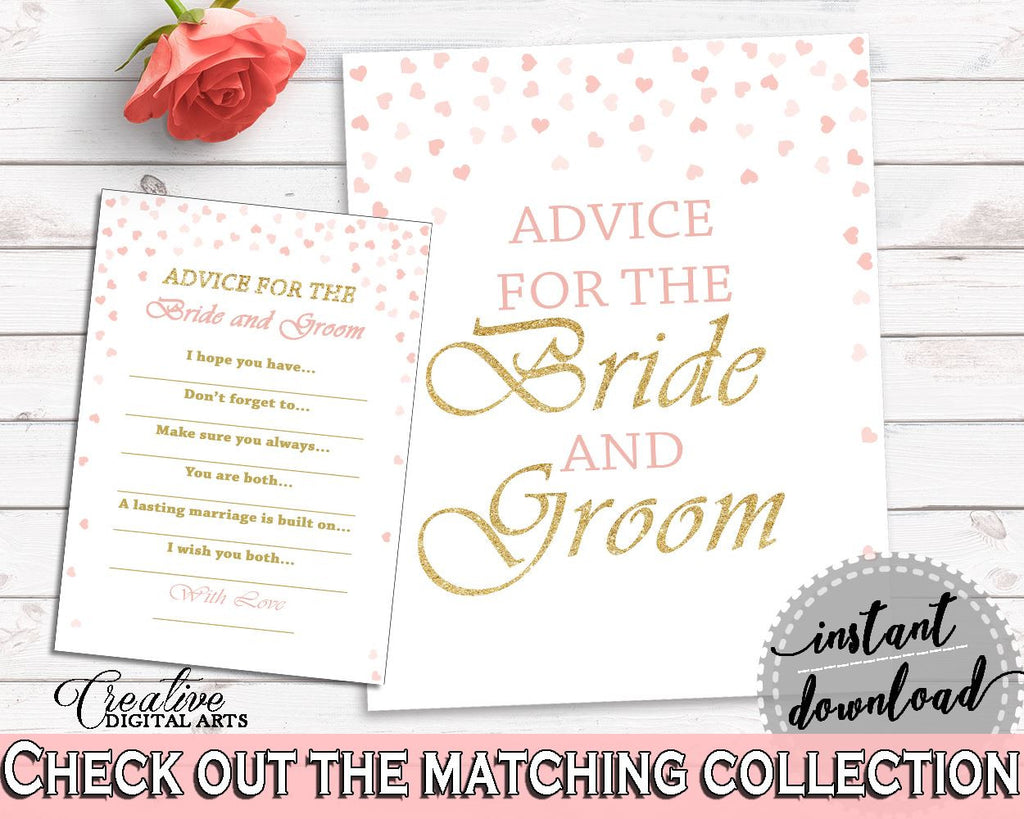 Advice Bridal Shower Advice Pink And Gold Bridal Shower Advice Bridal Shower Pink And Gold Advice Pink Gold - XZCNH - Digital Product