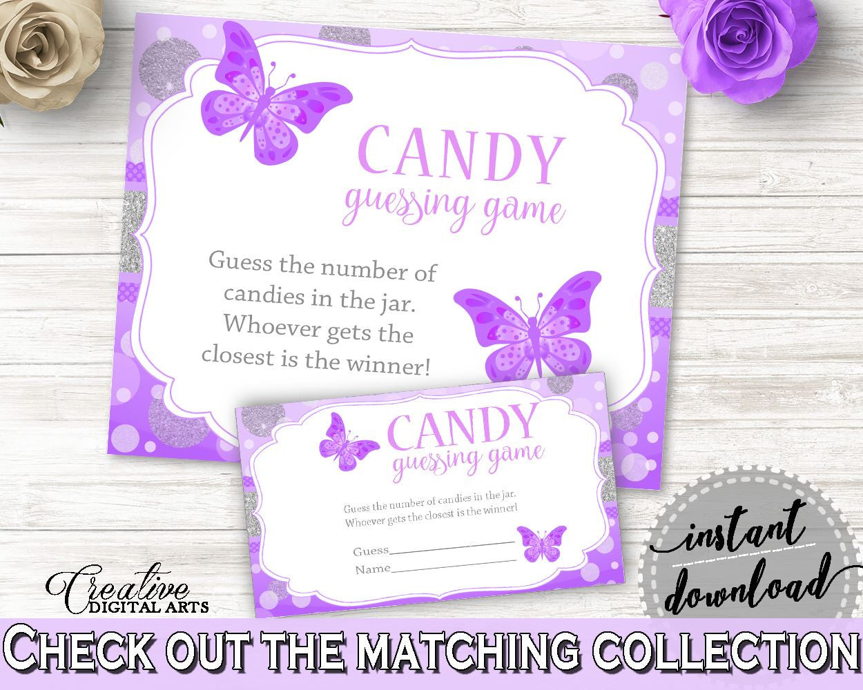 Candy Guessing Game Baby Shower Candy Guessing Game Butterfly Baby Shower Candy Guessing Game Baby Shower Butterfly Candy Guessing 7AANK - Digital Product