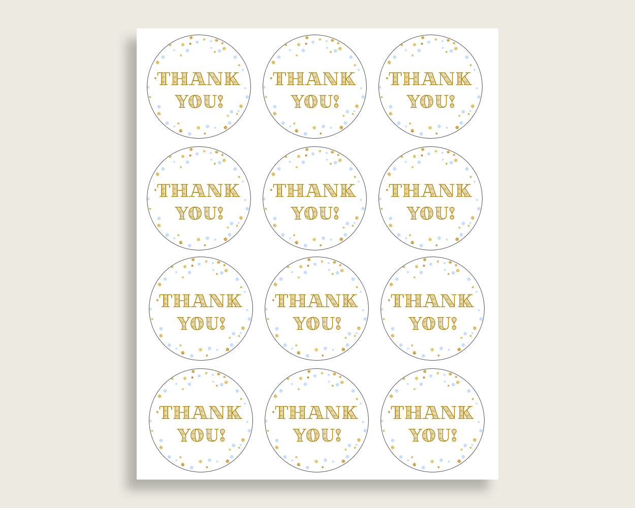 Favor Tags Baby Shower Favor Tags Confetti Baby Shower Favor Tags Blue Gold Baby Shower Confetti Favor Tags shower celebration cb001