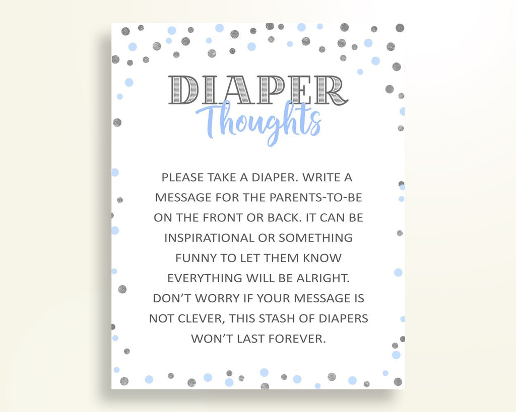 Diaper Thoughts Baby Shower Diaper Thoughts Blue And Silver Baby Shower Diaper Thoughts Blue Silver Baby Shower Blue And Silver Diaper OV5UG - Digital Product