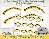 Cupcake Toppers And Wrappers Bridal Shower Cupcake Toppers And Wrappers Sunflower Bridal Shower Cupcake Toppers And Wrappers Bridal SSNP1 - Digital Product