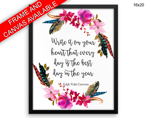 Ralph Waldo Emerson Print, Beautiful Wall Art with Frame and Canvas options available Inspirational