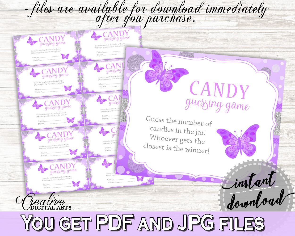 Candy Guessing Game Baby Shower Candy Guessing Game Butterfly Baby Shower Candy Guessing Game Baby Shower Butterfly Candy Guessing 7AANK - Digital Product