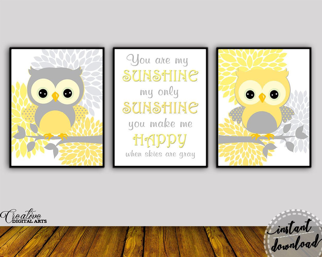 Wall Art Sunshine Digital Print Owl Poster Art Sunshine Wall Art Print Owl Nursery Art Owl Nursery Print Sunshine Wall Decor Sunshine - Digital Download