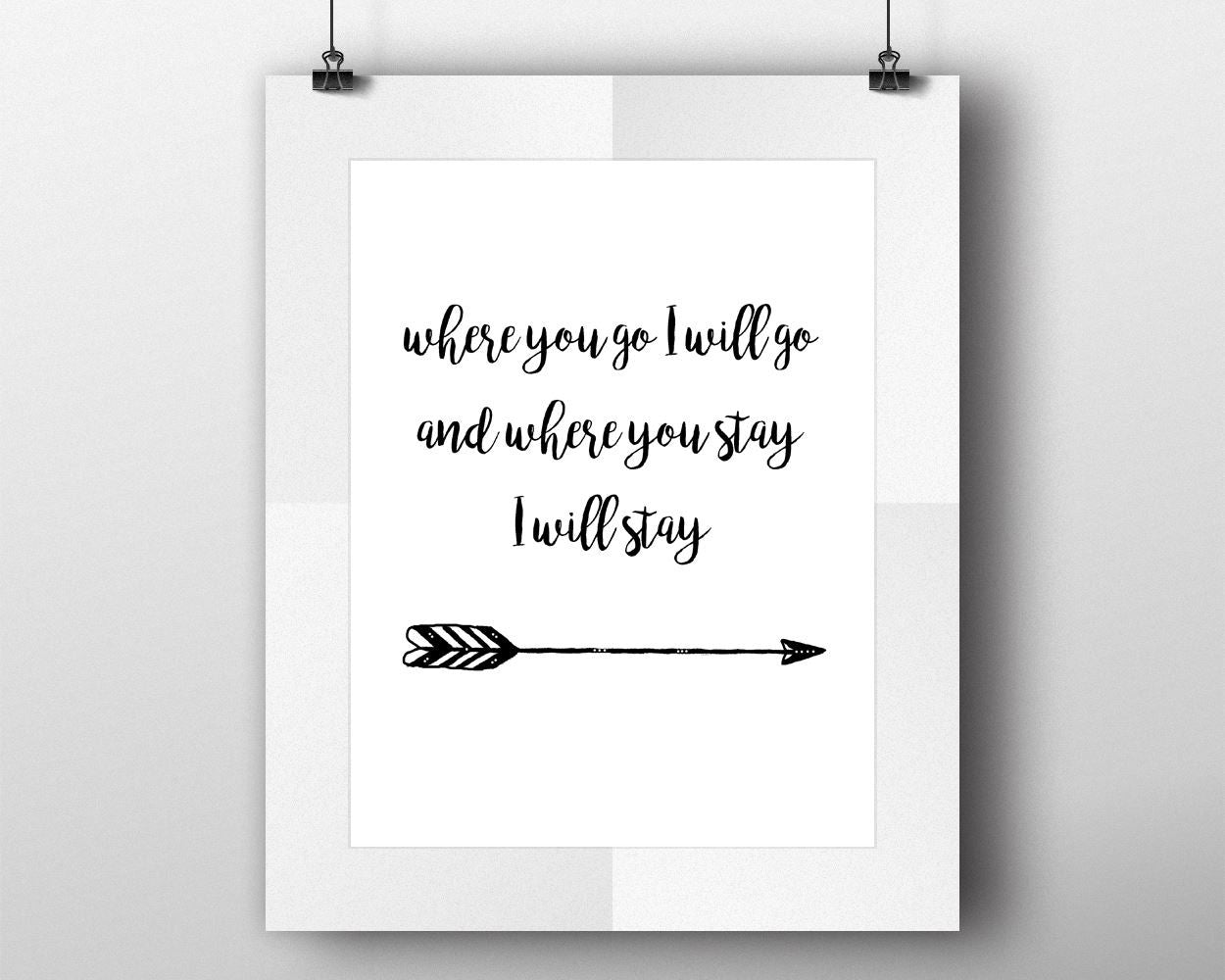 Wall Decor Quote Printable Ruth Prints Quote Sign Ruth Faith Art Ruth Faith Print Quote Printable Art Quote Bible Verse Inspire Quote - Digital Download