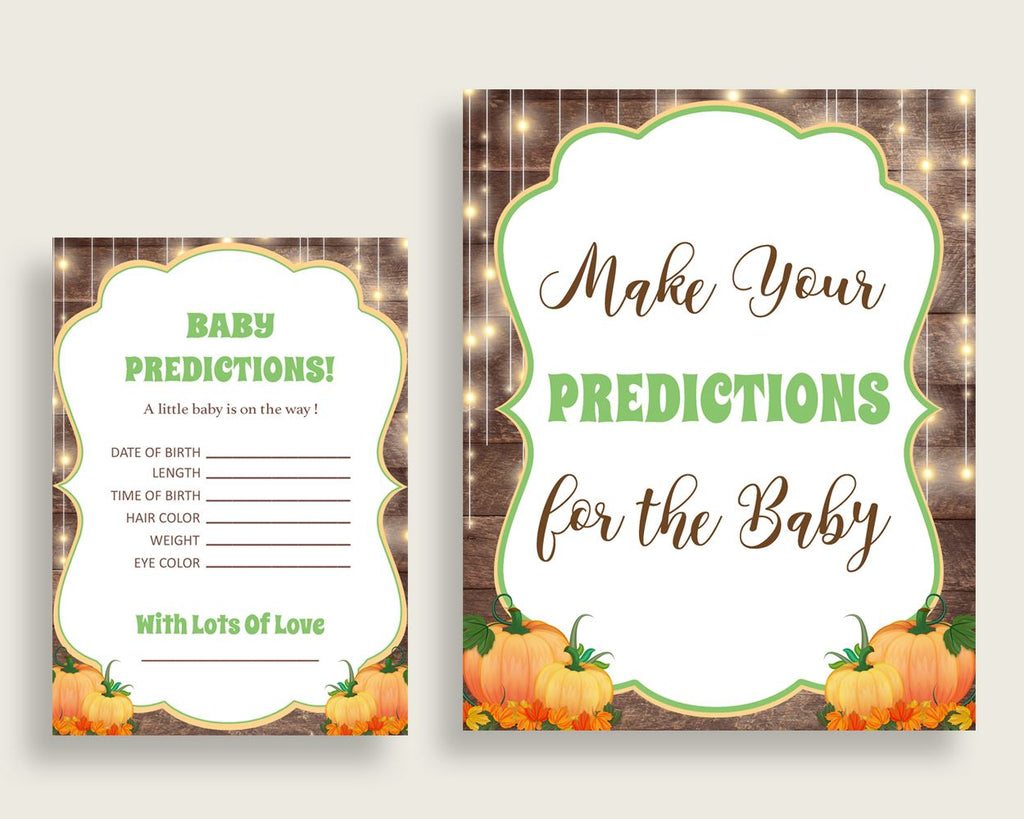 Baby Predictions Baby Shower Baby Predictions Autumn Baby Shower Baby Predictions Baby Shower Autumn Baby Predictions Brown Orange 0QDR3 - Digital Product