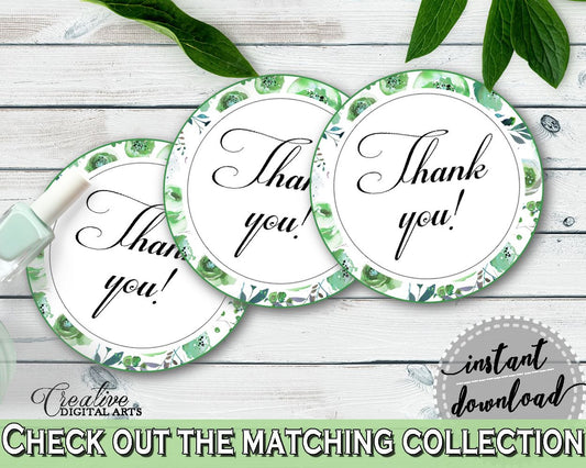 Favors Bridal Shower Favors Botanic Watercolor Bridal Shower Favors Bridal Shower Botanic Watercolor Favors Green White party décor 1LIZN - Digital Product