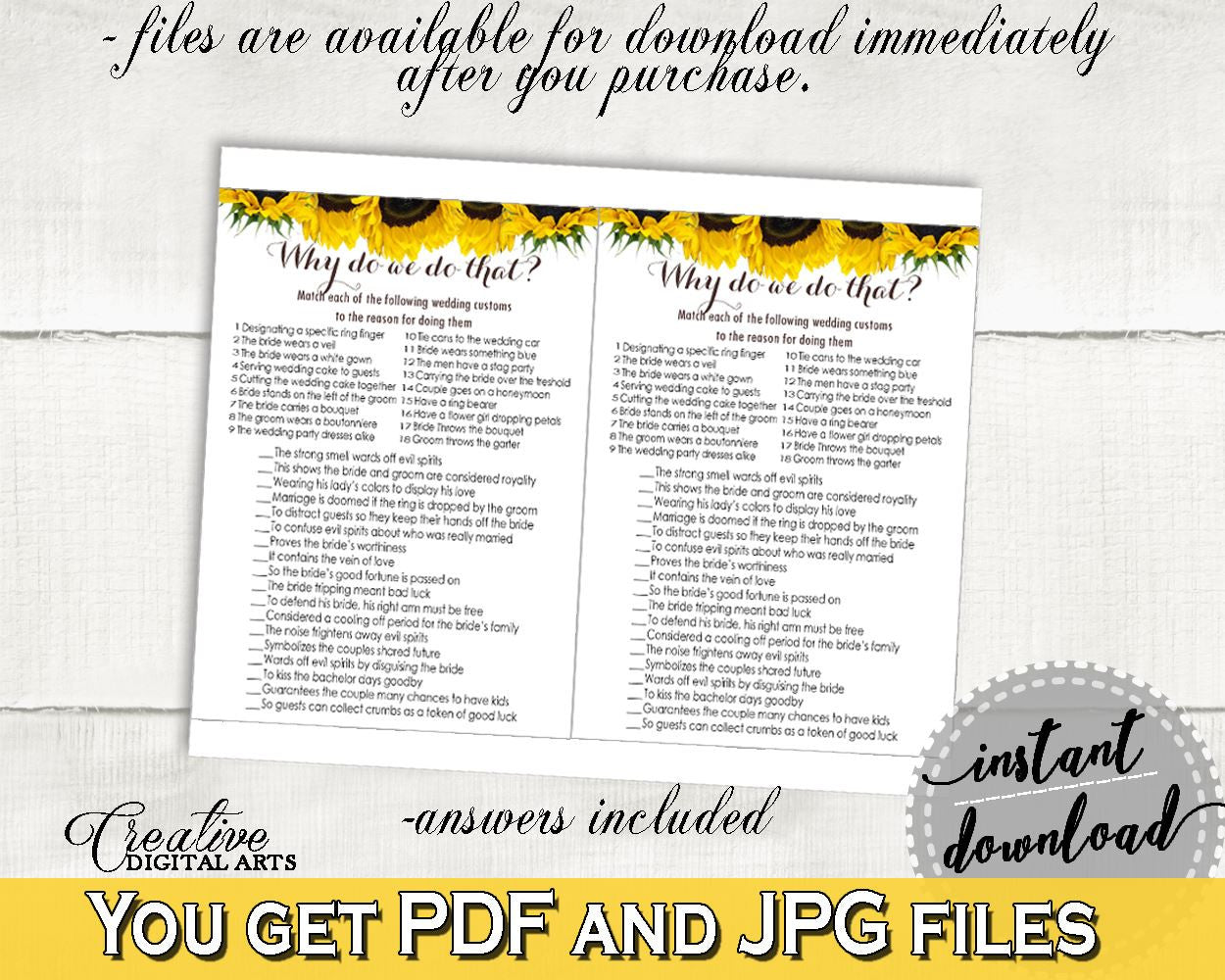 Why Do We Do That Bridal Shower Why Do We Do That Sunflower Bridal Shower Why Do We Do That Bridal Shower Sunflower Why Do We Do That SSNP1 - Digital Product