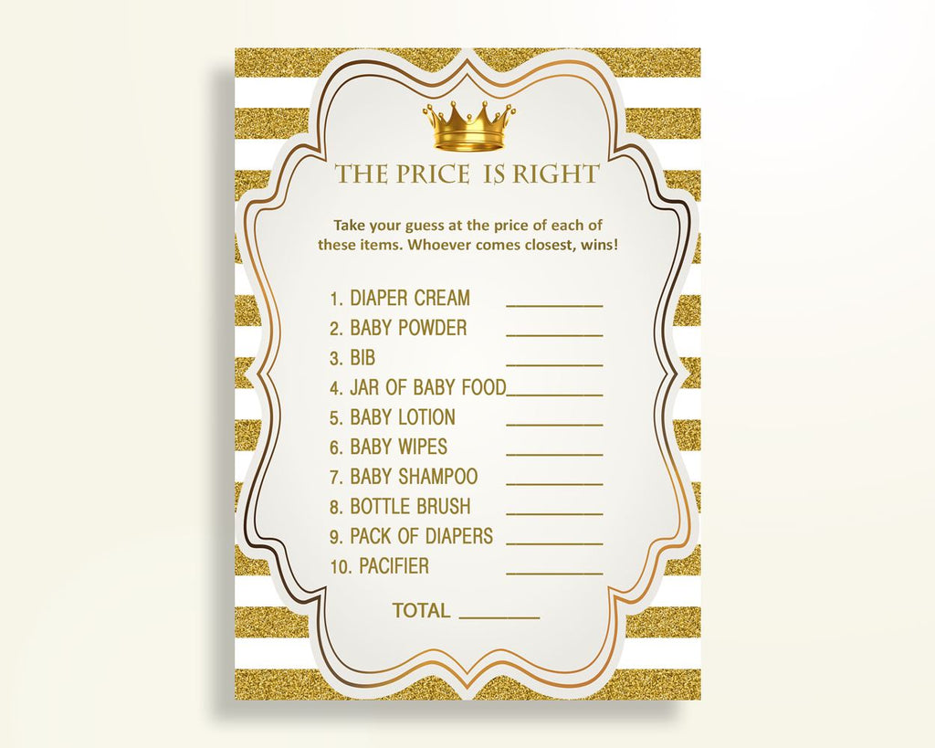 Price Is Right Baby Shower Price Is Right Royal Baby Shower Price Is Right Gold White Baby Shower Gold Price Is Right digital print Y9MQF - Digital Product