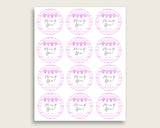 Chevron Baby Shower Round Thank You Tags 2 inch Printable, Pink White Favor Gift Tags, Girl Shower Hang Tags Labels, Digital File cp001