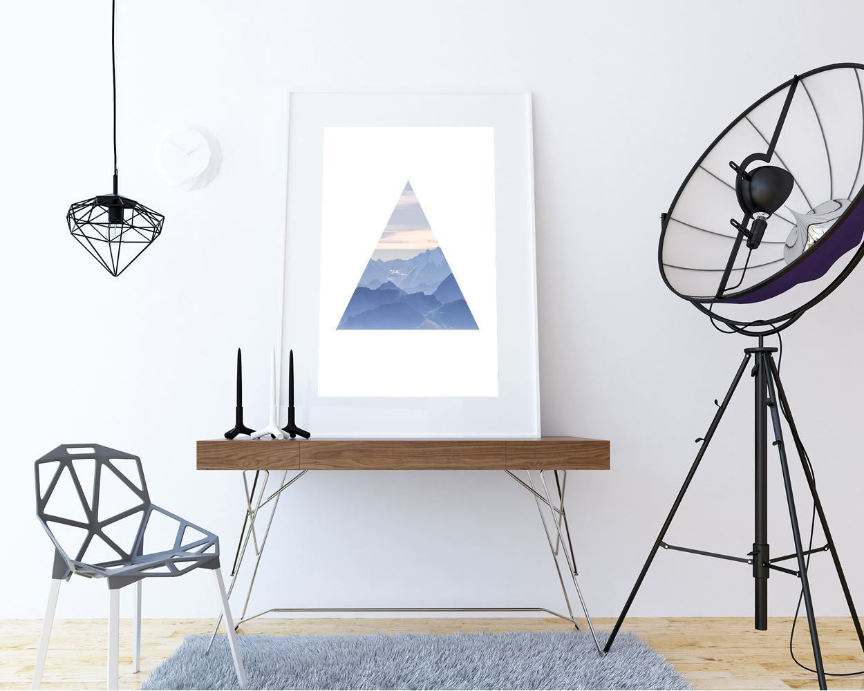 Wall Decor Mountain Printable Triangle Prints Mountain Sign Triangle Living Room Art Triangle Living Room Print Mountain Printable Art - Digital Download