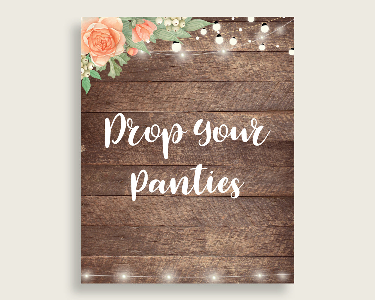 Drop Your Panties Bridal Shower Drop Your Panties Rustic Bridal Shower Drop Your Panties Bridal Shower Flowers Drop Your Panties Brown SC4GE