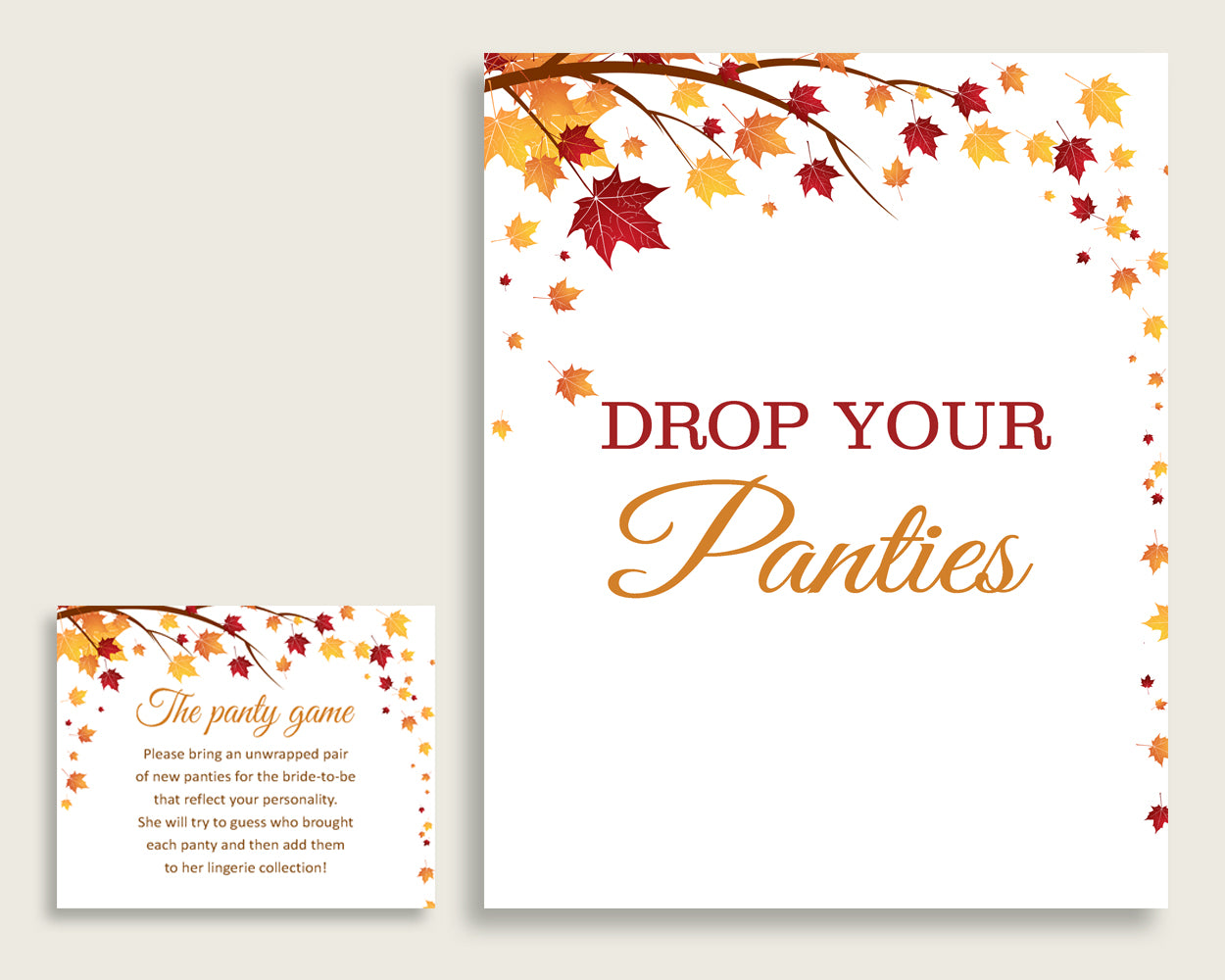 Drop Your Panties Bridal Shower Drop Your Panties Fall Bridal Shower Drop Your Panties Bridal Shower Autumn Drop Your Panties Brown YCZ2S