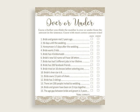 Over Or Under Bridal Shower Over Or Under Burlap And Lace Bridal Shower Over Or Under Bridal Shower Burlap And Lace Over Or Under NR0BX