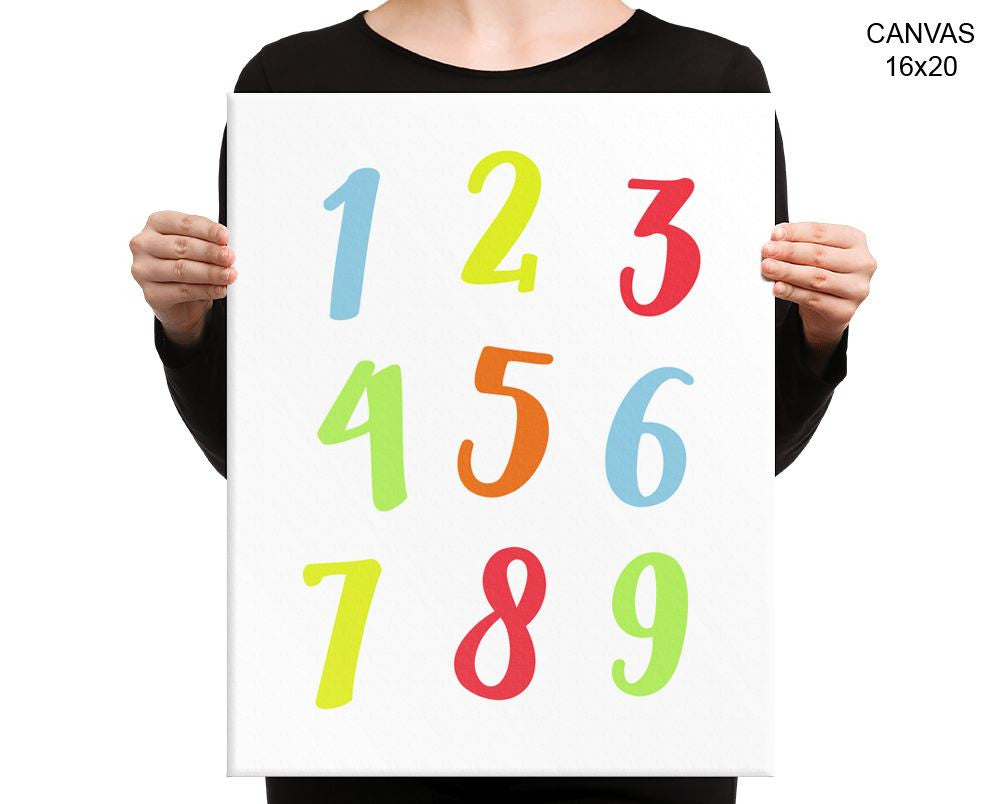 Numbers Digits Print, Beautiful Wall Art with Frame and Canvas options available Nursery Decor