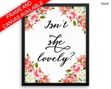 Isnt She Lovely Print, Beautiful Wall Art with Frame and Canvas options available Nursery Decor