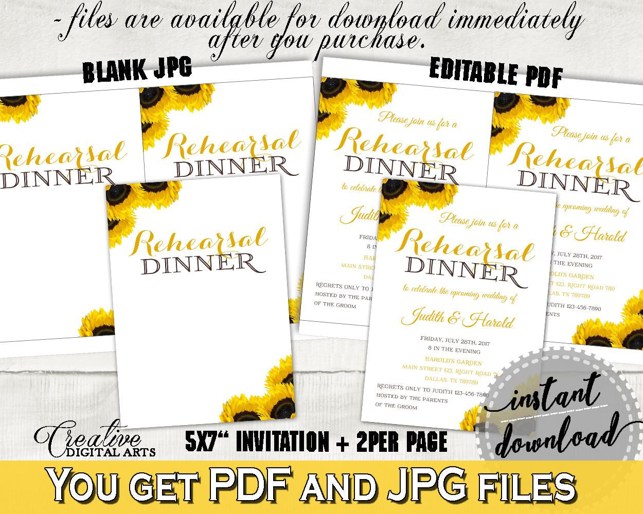 Rehearsal Dinner Invitation Bridal Shower Rehearsal Dinner Invitation Sunflower Bridal Shower Rehearsal Dinner Invitation Bridal SSNP1 - Digital Product