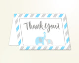 Thank You Card Baby Shower Thank You Card Elephant Baby Shower Thank You Card Blue Gray Baby Shower Elephant Thank You Card pdf jpg C0U64 - Digital Product