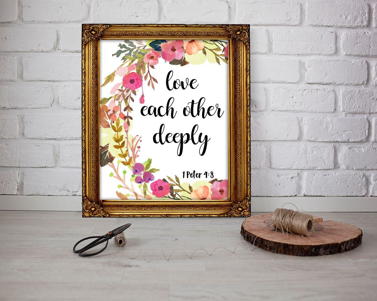 Wall Decor Bible Printable Scripture Prints Bible Sign Scripture  Printable Art Bible love each other love deeply christian art 1 peter 4 8 - Digital Download