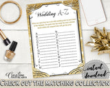 Wedding A-Z Game in Glittering Gold Bridal Shower Gold And Yellow Theme, smart activity, stunning bridal, party stuff, party decor - JTD7P - Digital Product