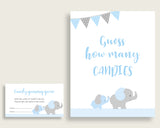 Blue Grey Candy Guessing Game, Elephant Baby Shower Boy Sign And Cards, Guess How Many Candies, Candy Jar Game, Jelly Beans, Instant ebl02
