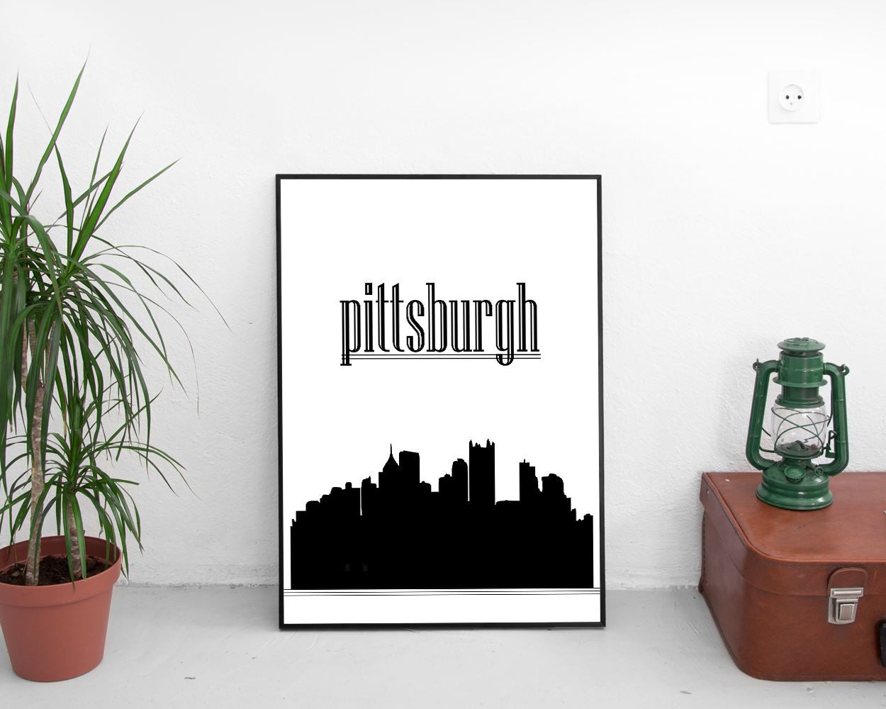 Wall Art Pittsburgh Silhouette Digital Print Pittsburgh Silhouette Poster Art Pittsburgh Silhouette Wall Art Print Pittsburgh Silhouette  - Digital Download