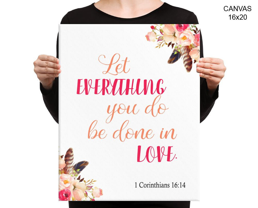 Corinthians Print, Beautiful Wall Art with Frame and Canvas options available Christian Decor