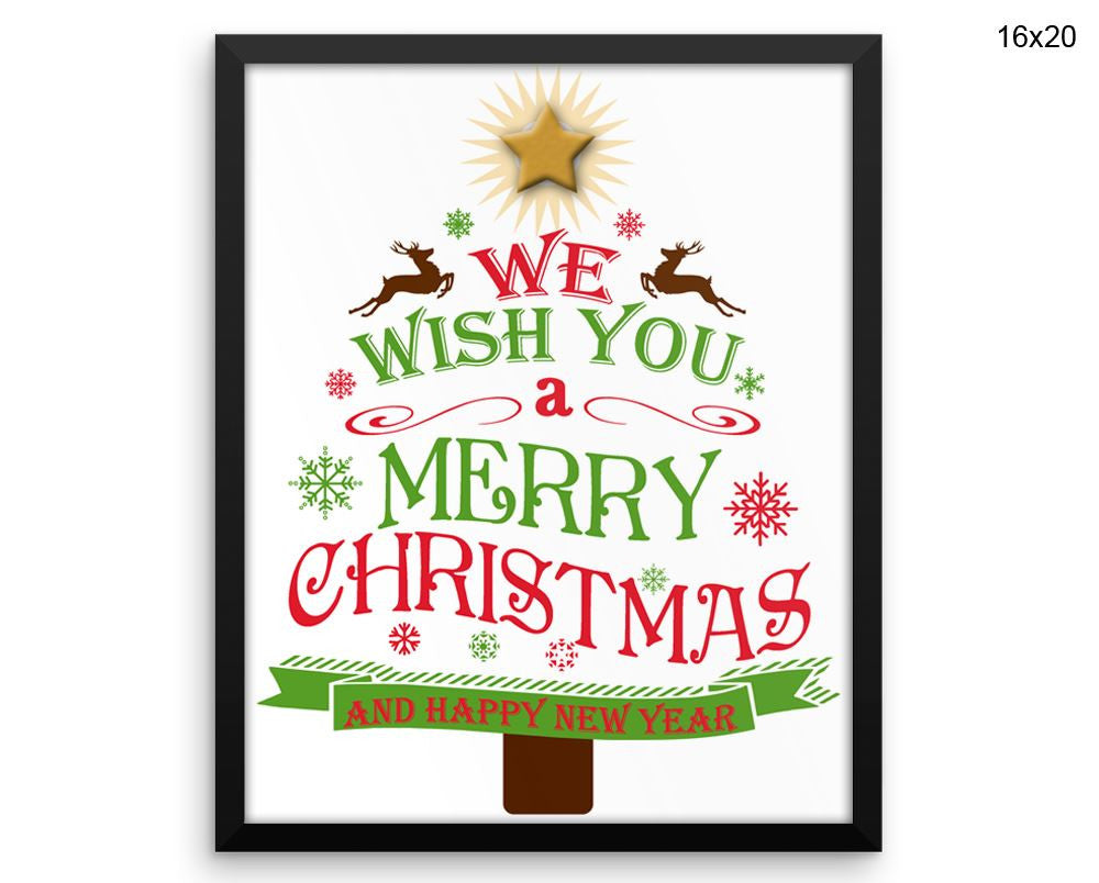 Merry Christmas Print, Beautiful Wall Art with Frame and Canvas options available Christmas Decor