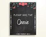 Sign The Onesie Baby Shower Design A Onesie Chalkboard Baby Shower Sign The Onesie Baby Shower Chalkboard Design A Onesie Black Pink NIHJ1 - Digital Product
