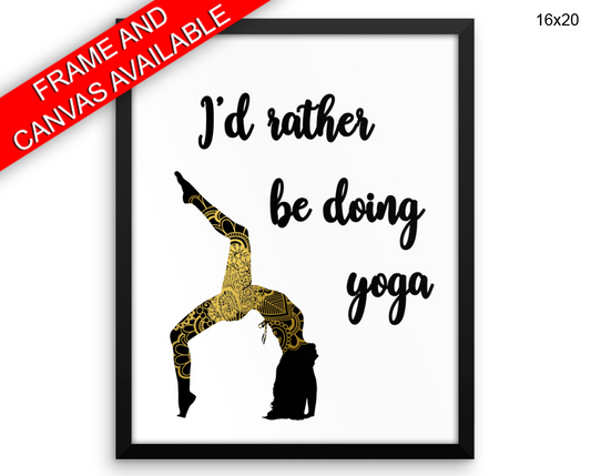 Yoga Pose Print, Beautiful Wall Art with Frame and Canvas options available  Decor