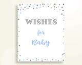 Wishes For Baby Baby Shower Wishes For Baby Blue And Silver Baby Shower Wishes For Baby Blue Silver Baby Shower Blue And Silver Wishes OV5UG - Digital Product